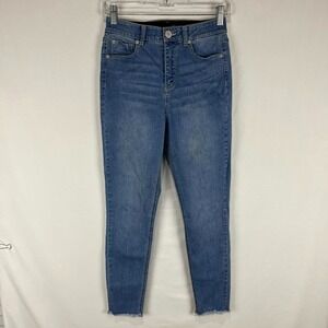 EUC BBJ Los Angeles Womens High Rise Raw Hem Ankle Skinny Jeans Size 5/27